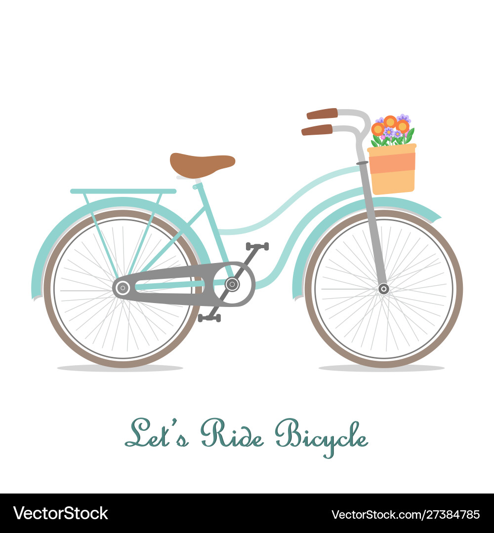 Vintage Bicycle with Basket Vector Image