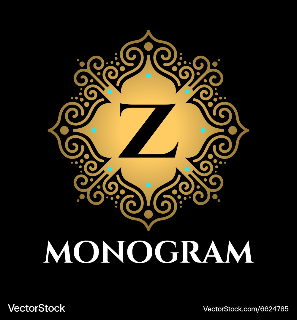 Vintage monogram frame template Royalty Free Vector Image
