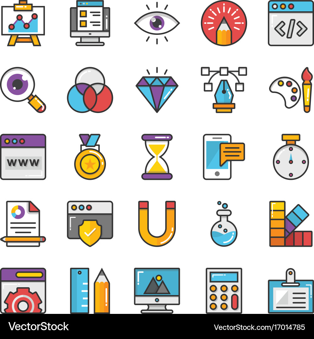 Web design and development icons 2 Vector Image