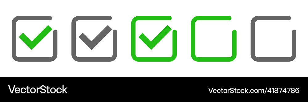 A set of checkbox and blank box icons survey Vector Image