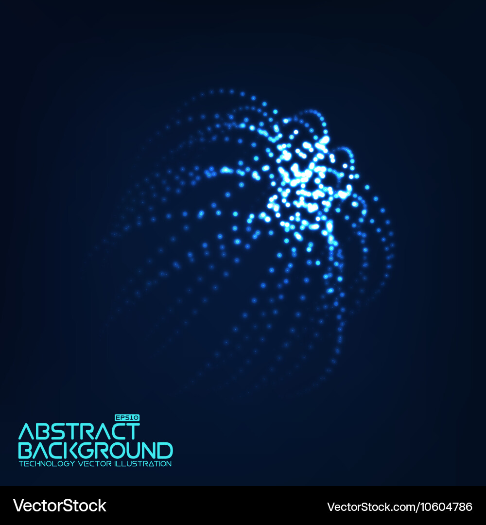 Abstract 3d illuminated distorted mesh sphere Vector Image