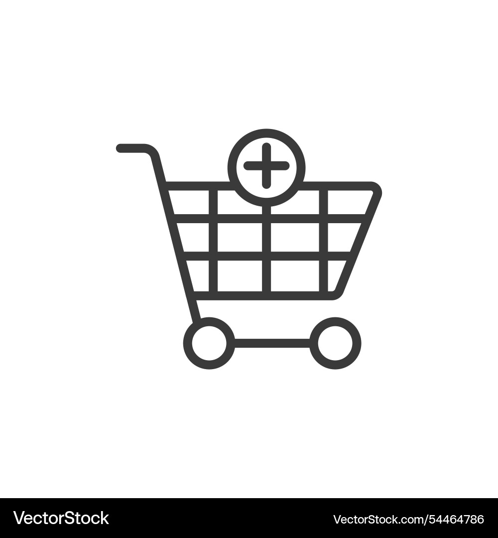 Add to cart icon in line design shopping Add to cart icon in line design shopping vector image