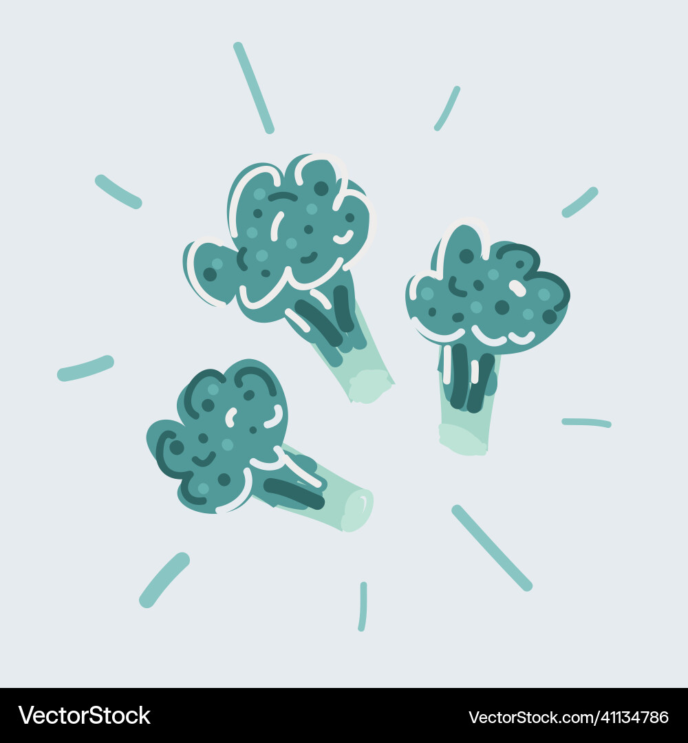 Broccoli pattern isolated on a white background Vector Image