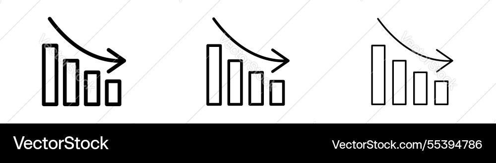Chat arrow down icons in three different stroke vector image