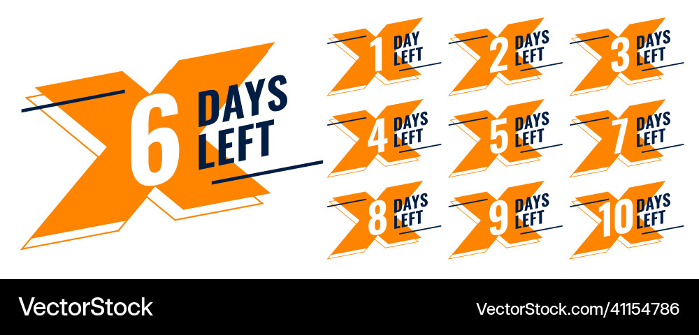 Countdown time with number of days left banner vector image