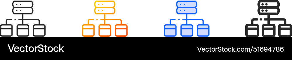 Data modelling iconthin linear gradient blue Vector Image