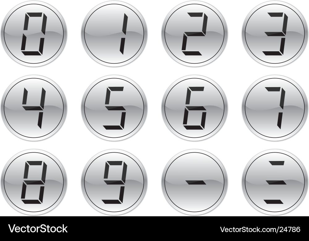 Digital Crystal Icons - Numeric Display Vector Image