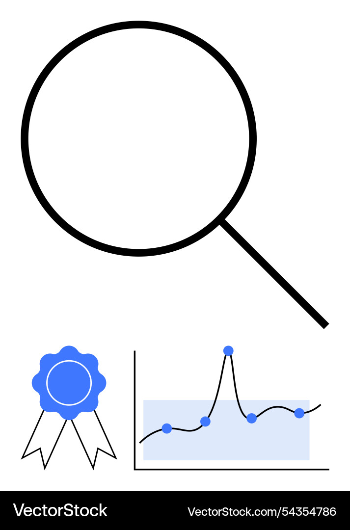 Exploring data insights magnifying glass graphs Exploring data insights magnifying glass graphs Vector Image