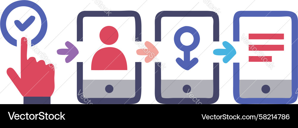 Mobile User Flow Data Vector Image