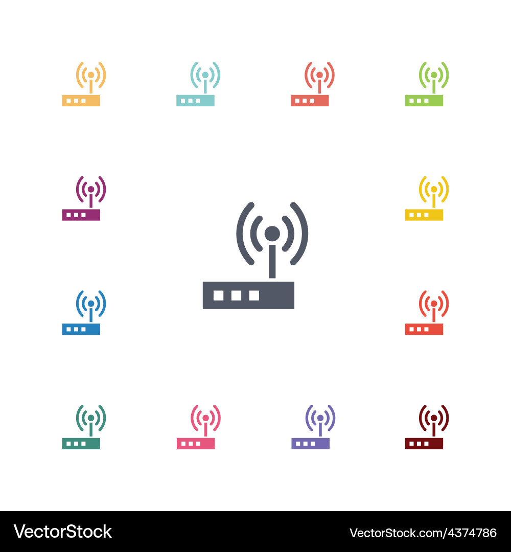 Modem and Network Icons Set vector image