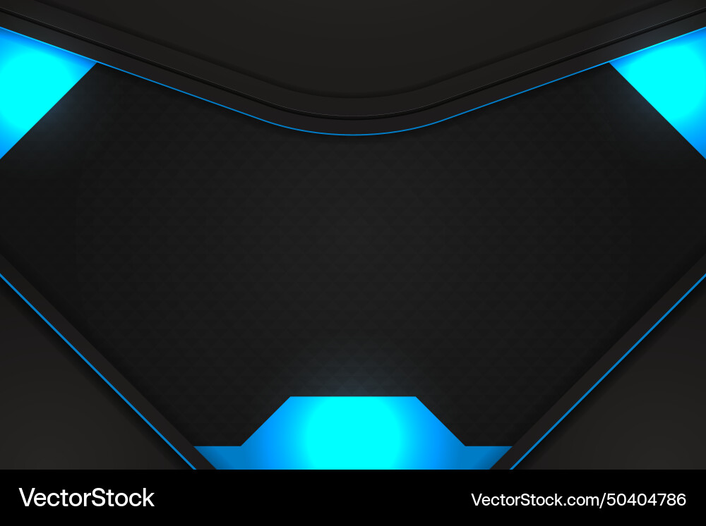 Modern background black and blue with element Vector Image