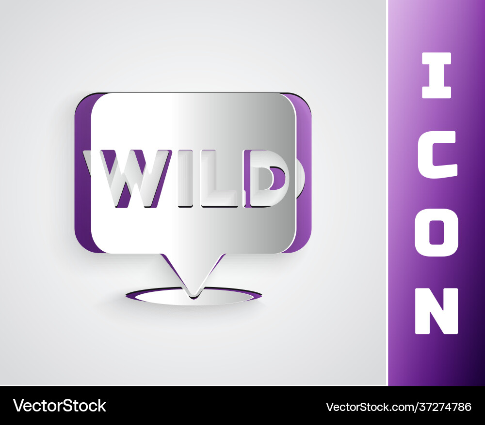 Paper cut pointer to wild west icon isolated vector image