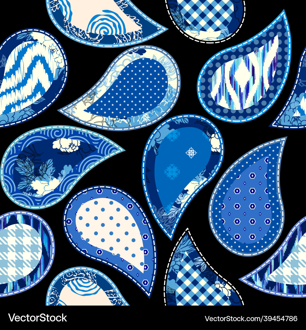 Patchwork textile pattern seamless quilting Patchwork textile pattern seamless quilting vector image