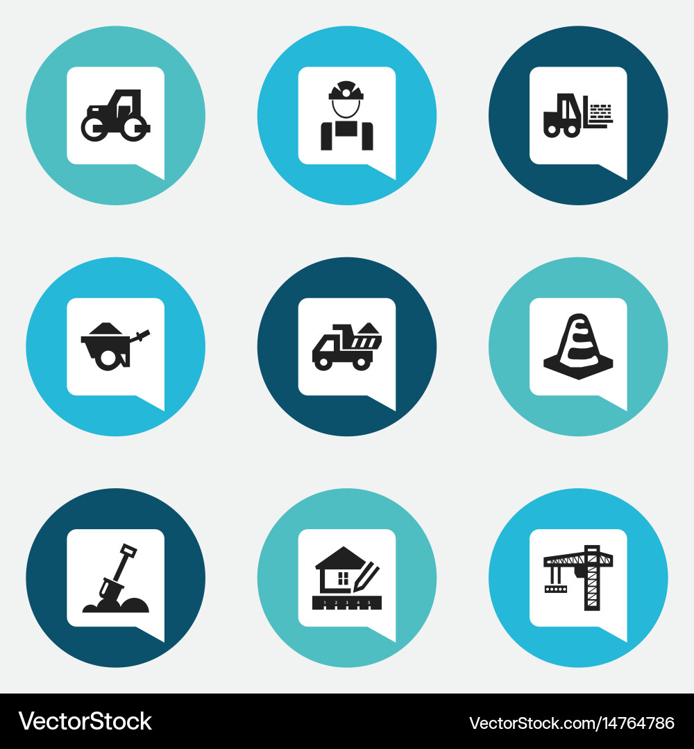 Set of 9 editable structure icons includes Vector Image