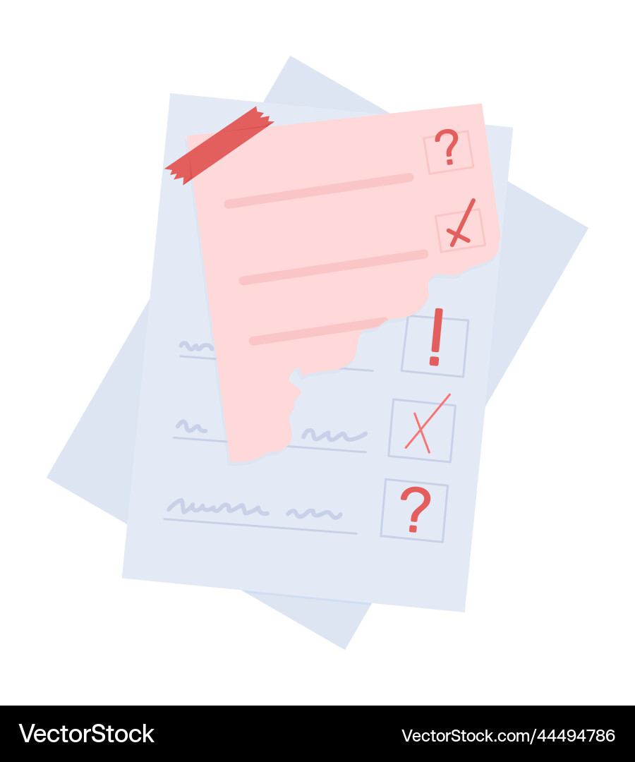 To do lists with marks semi flat color object Vector Image