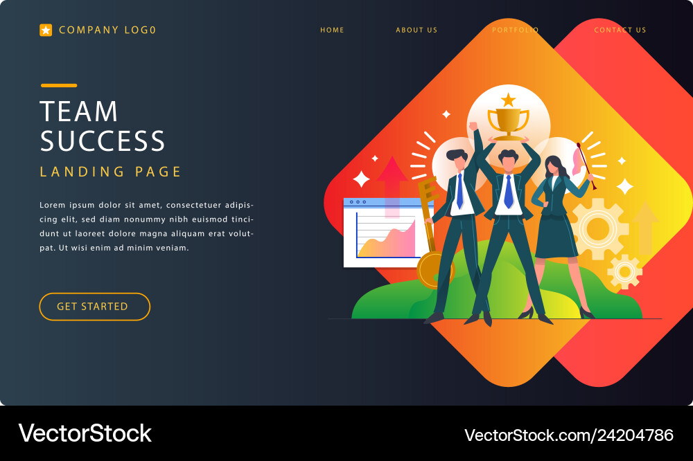 Web startup landing page design Vector Image