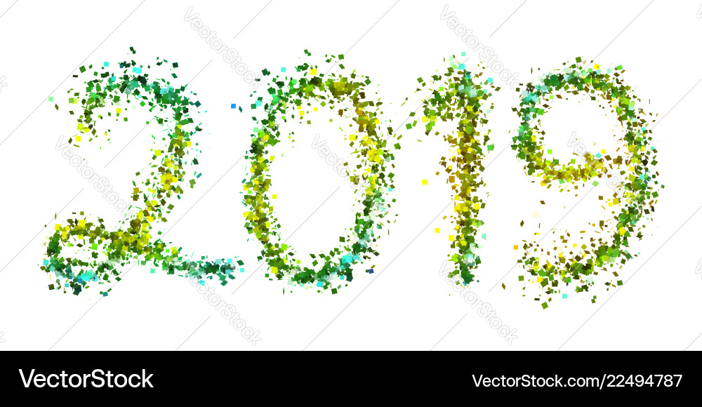 2019 text from shiny golden particles 2019 text from shiny golden particles vector image