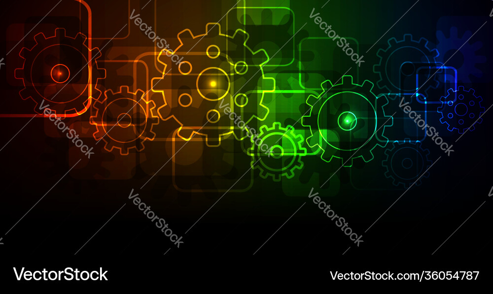 Abstract gradient background with gears Abstract gradient background with gears vector image