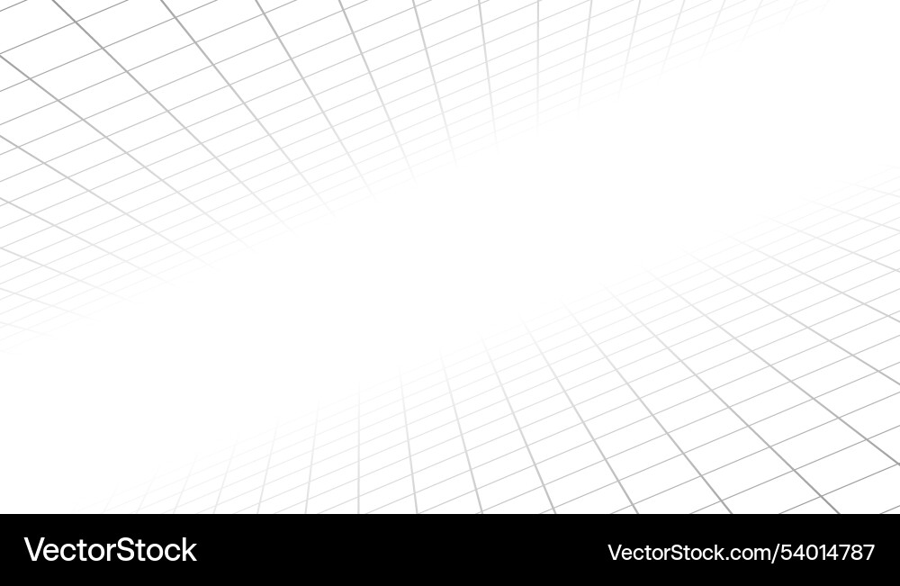 Abstract perspective grid line pattern on white vector image