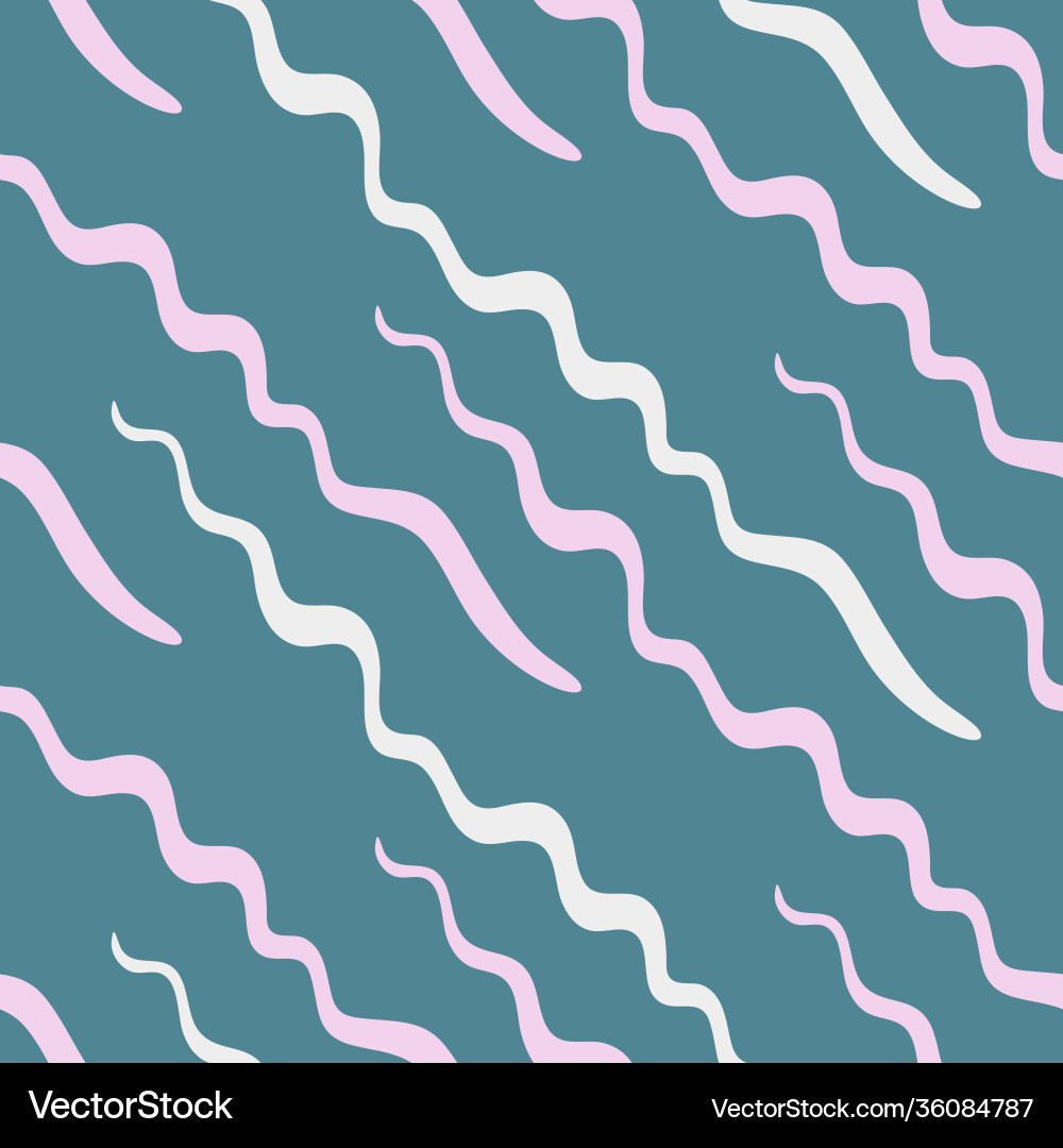 Abstract winding lines seamless pattern geometric vector image