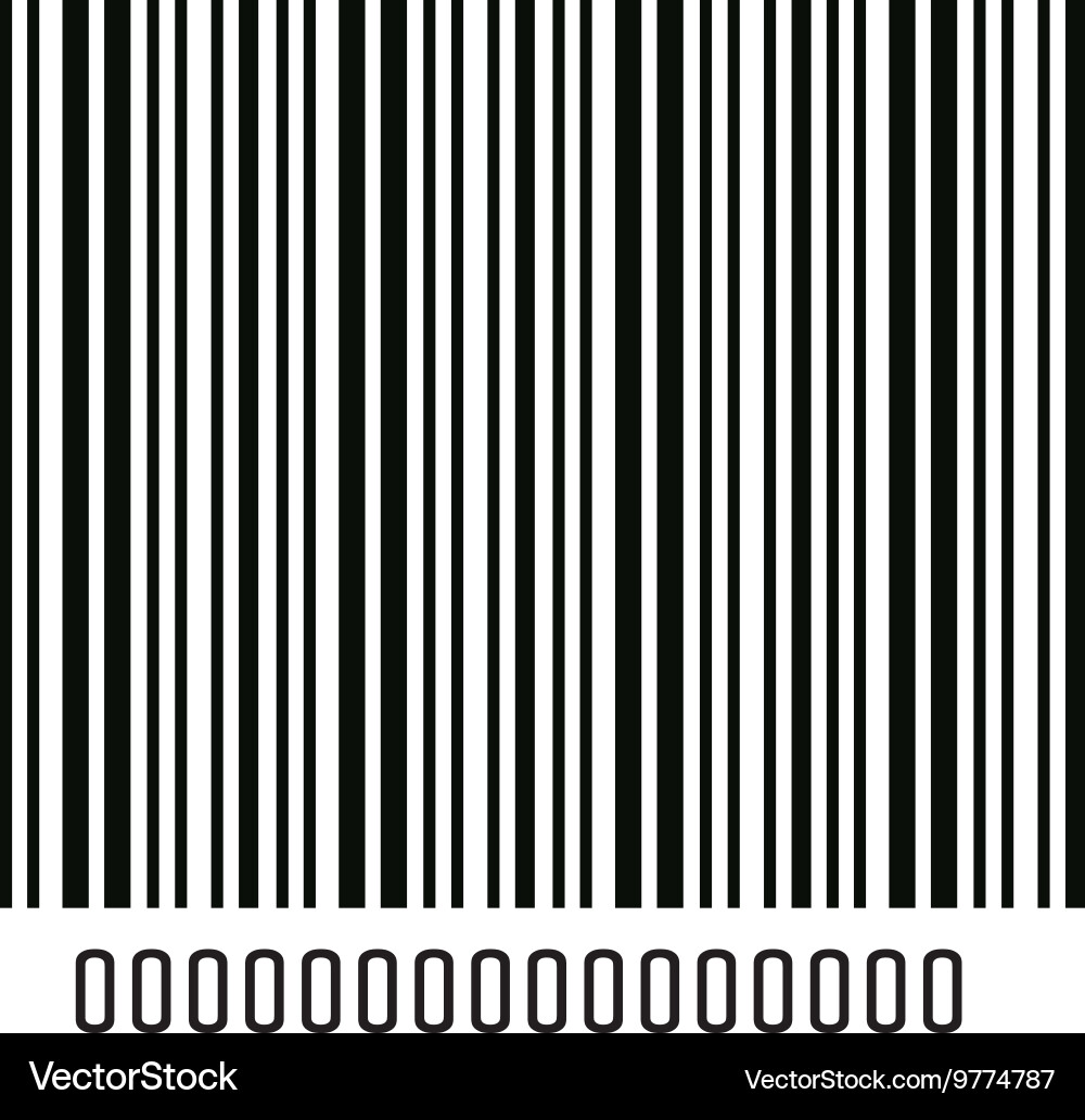 Bar code with serial number icon vector image