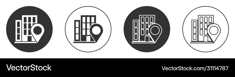 Black map pointer with house icon isolated Black map pointer with house icon isolated vector image