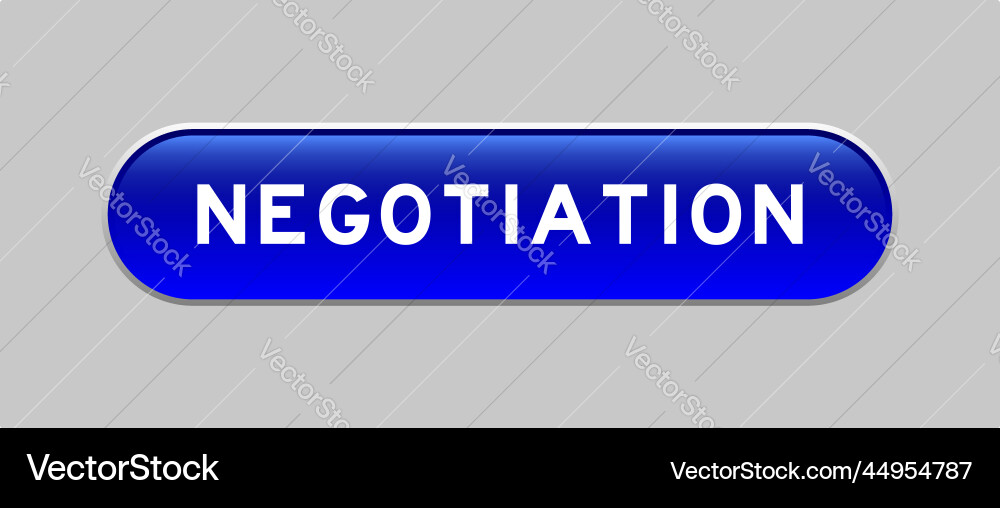 Blue color capsule shape button with word Vector Image