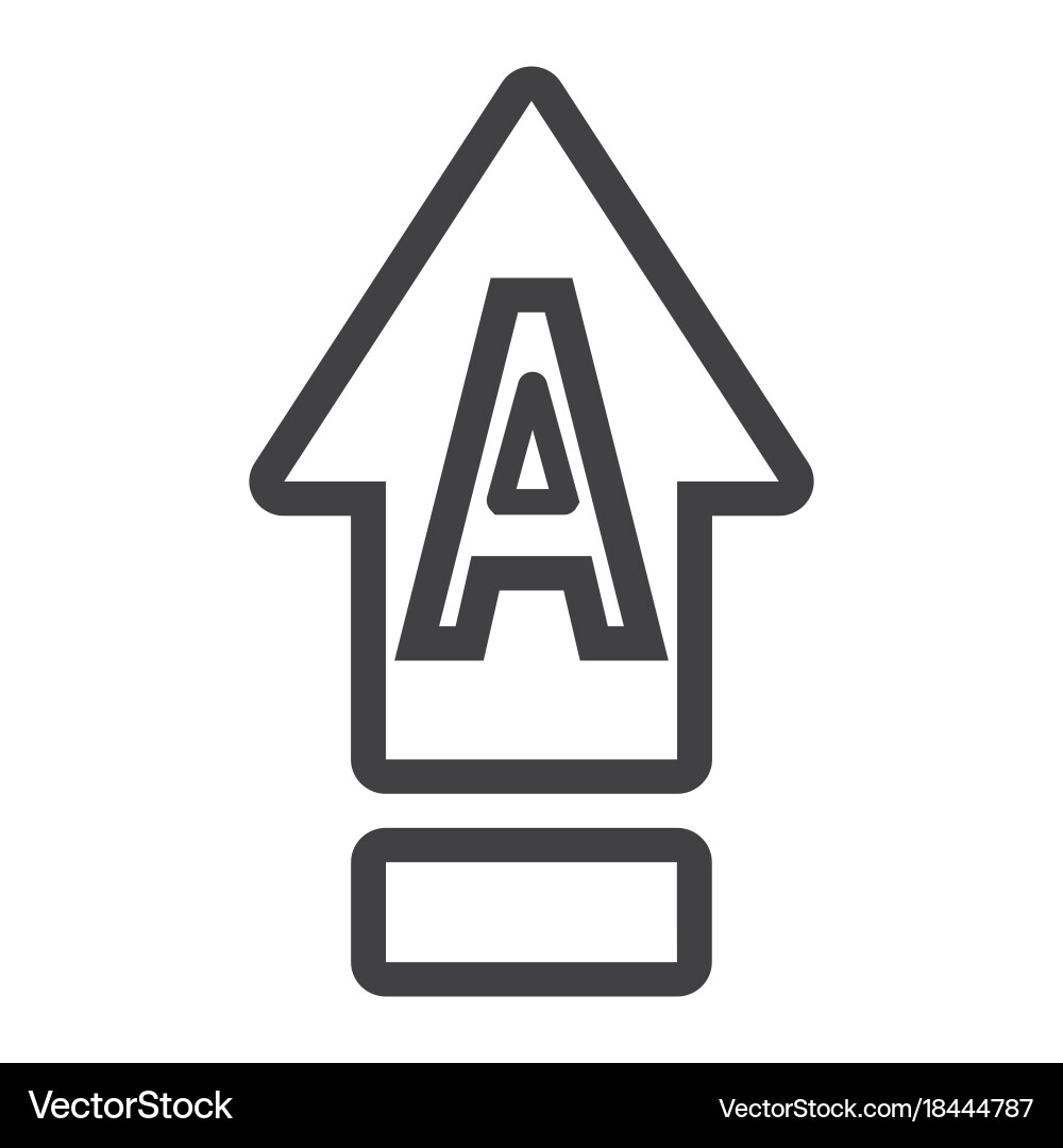 Caps lock line icon web and mobile button sign vector image