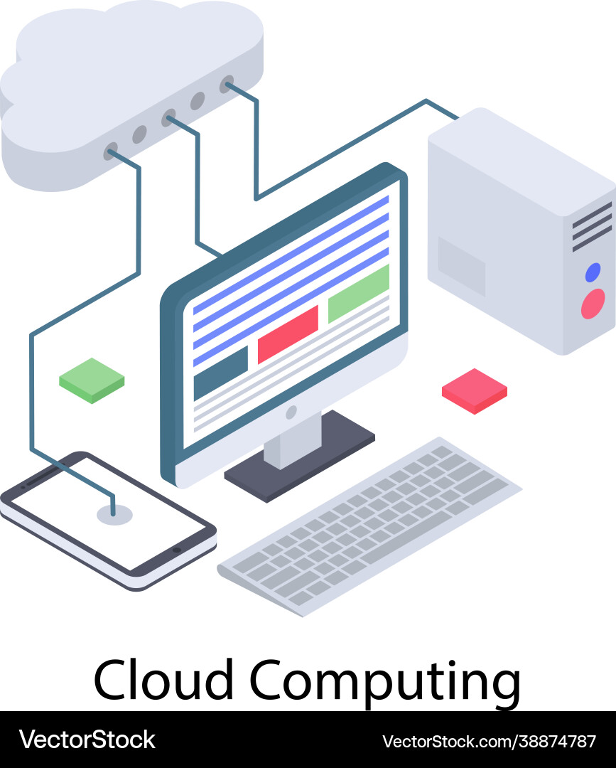 Cloud computing vector image