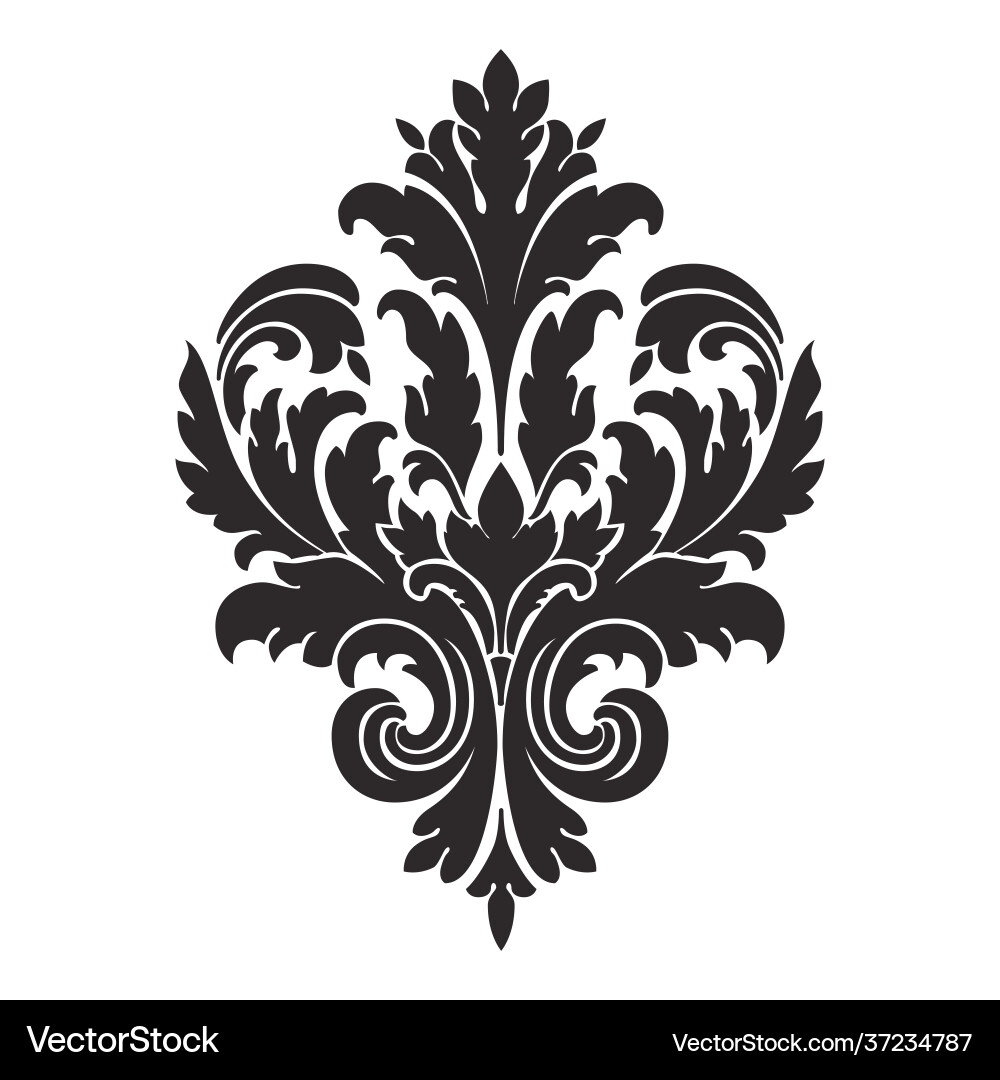 Damask central element isolated Damask central element isolated vector image