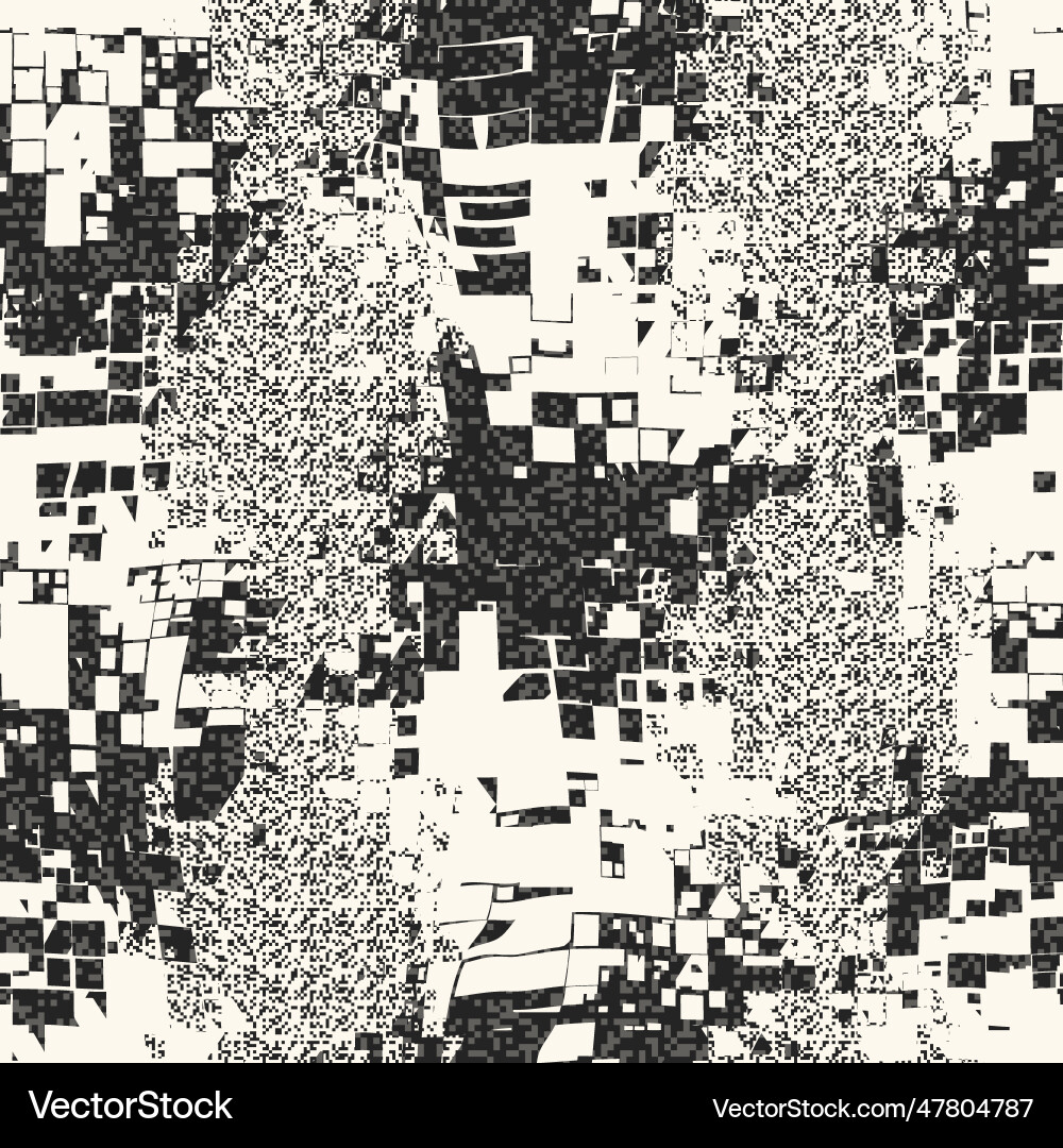 Monochrome glitch effect textured mosaic pattern Monochrome glitch effect textured mosaic pattern Vector Image