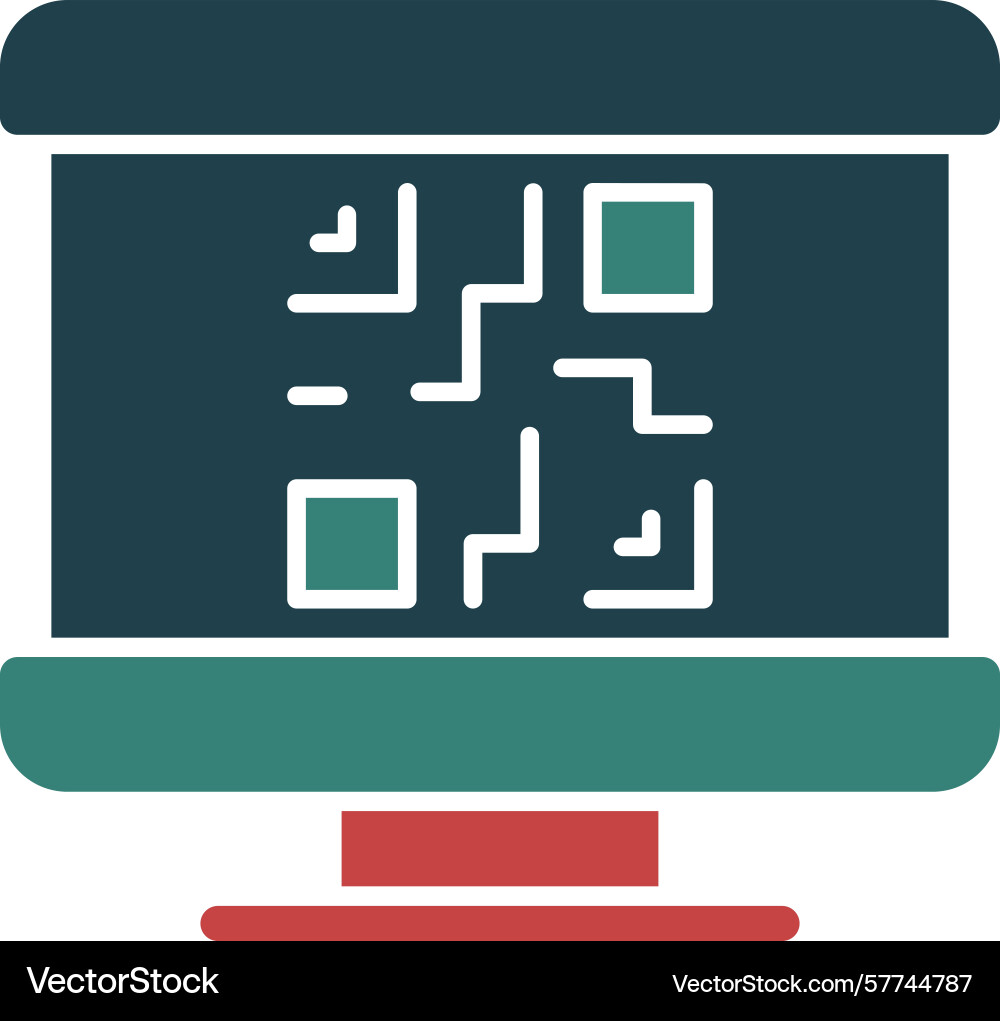 Qr code glyph multi color icon Vector Image
