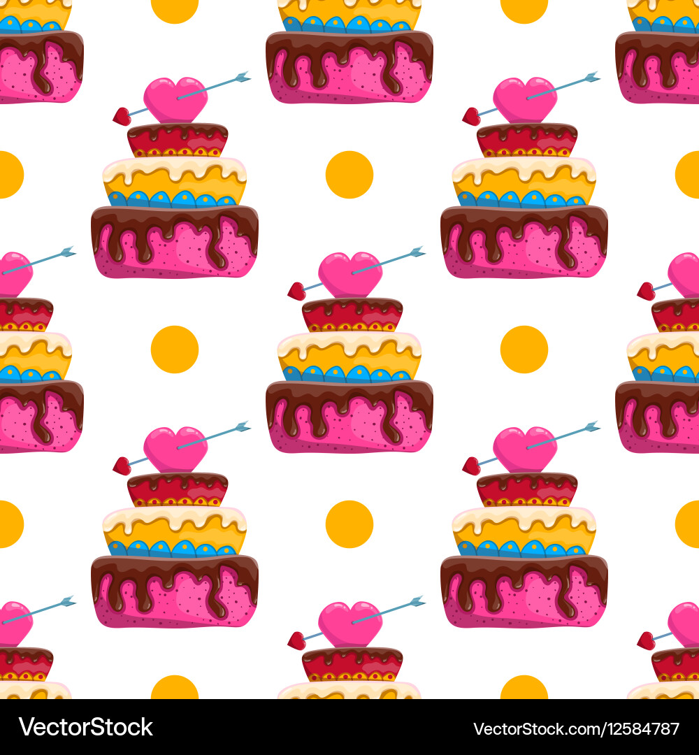Seamless pattern with cake Vector Image