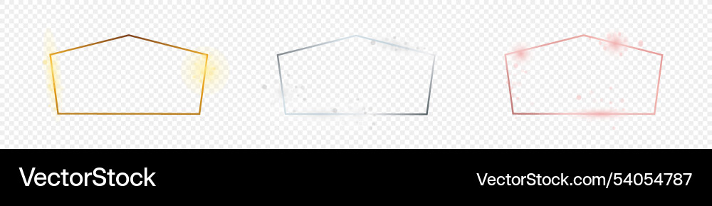 Set of three tetragon shape frames Vector Image