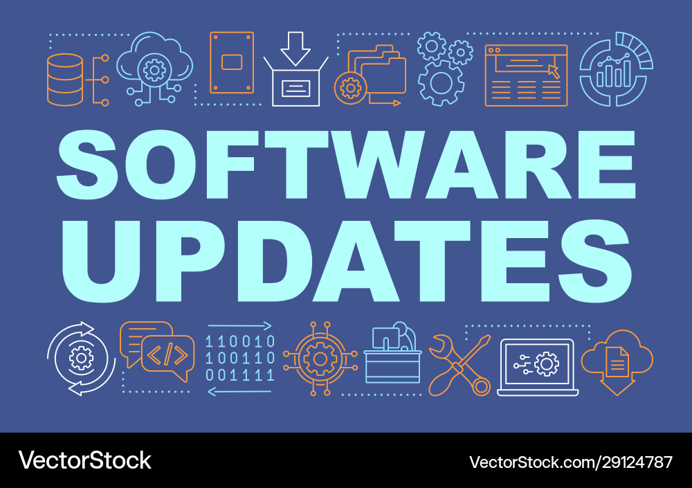 Software updates word concepts banner Software updates word concepts banner vector image