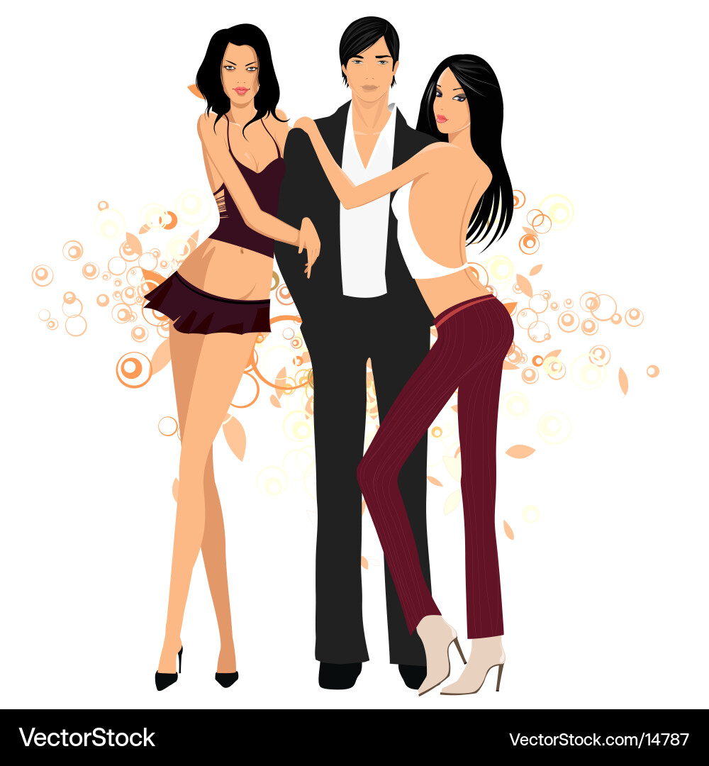 Stylish Party Models Vector Image