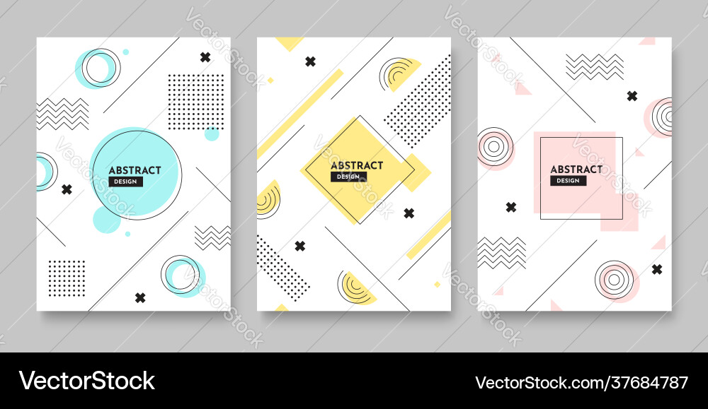 Template with abstract geometric shapes pattern Vector Image