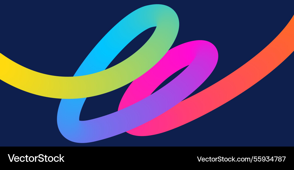 Template with colorful gradient squiggles shapes Vector Image