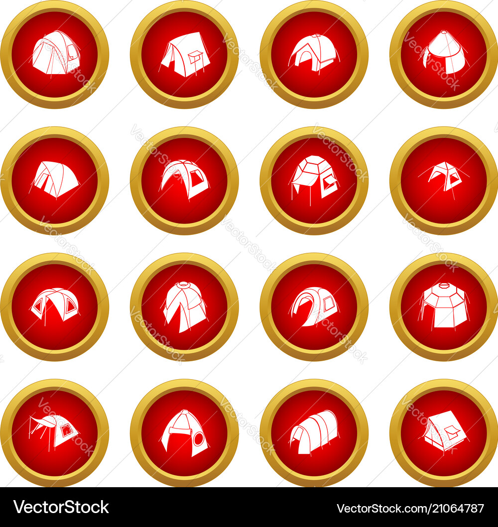 Tent forms icons set simple style vector image