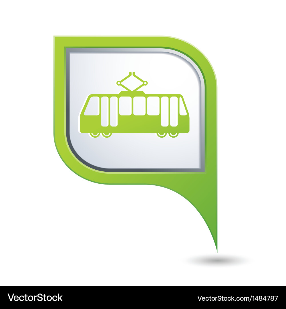 Tram Pointer on Map vector image