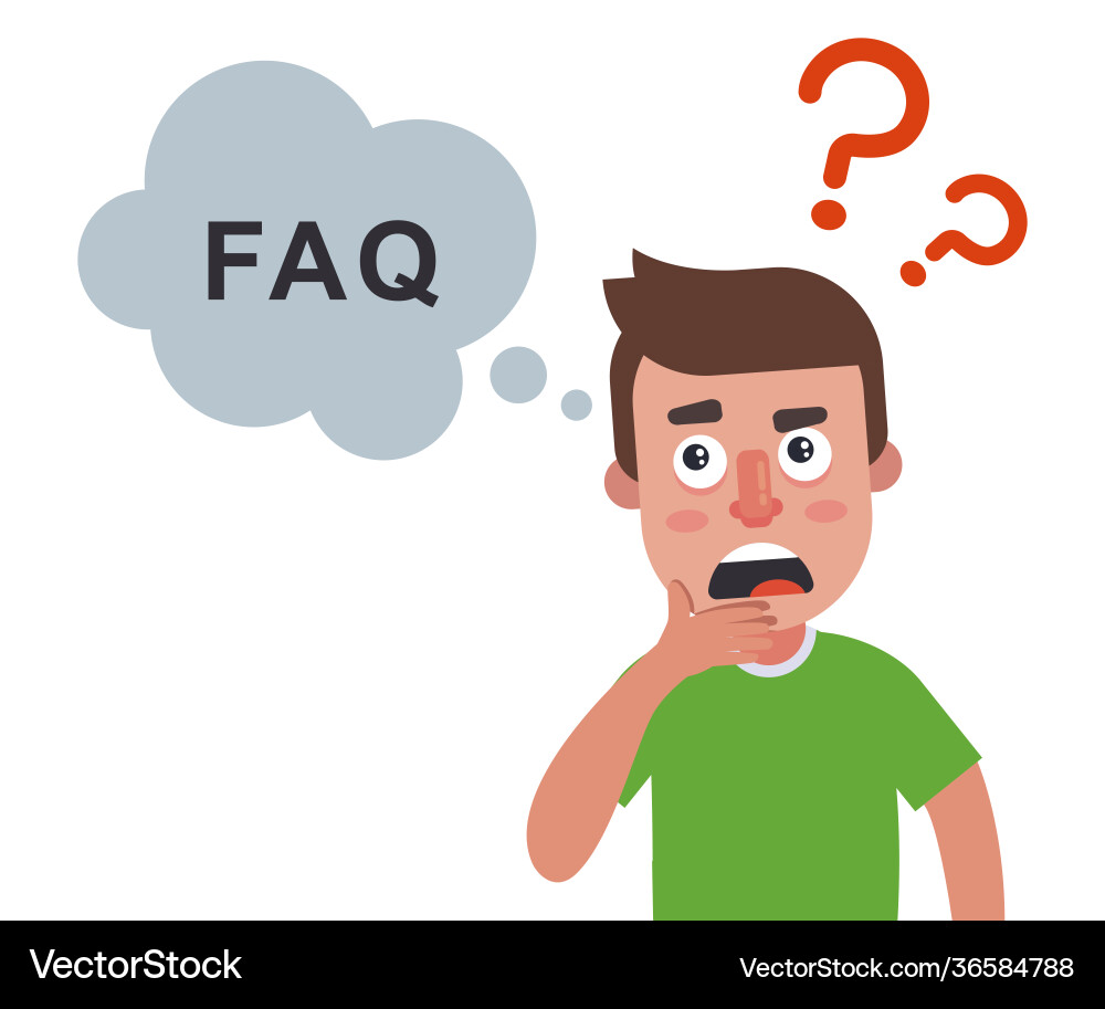 Answers to frequently asked questions man Vector Image