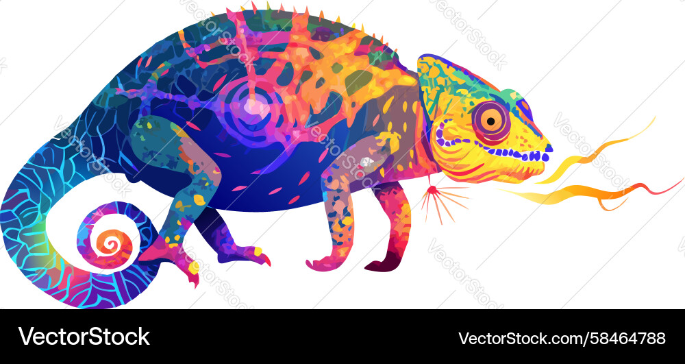 Chromatic Chameleon Pattern Vector Image