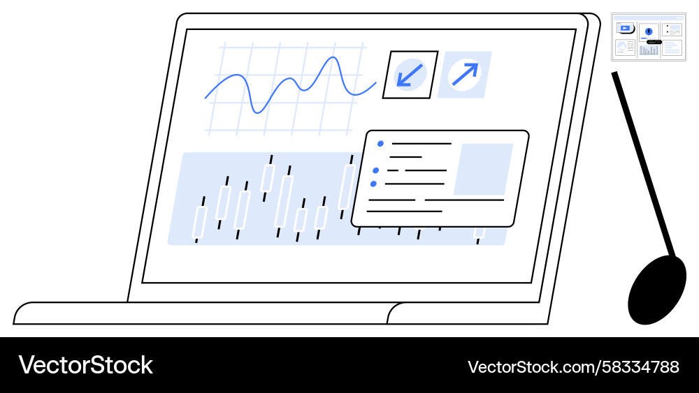 Data Analysis & Visualization Dashboard Vector Image