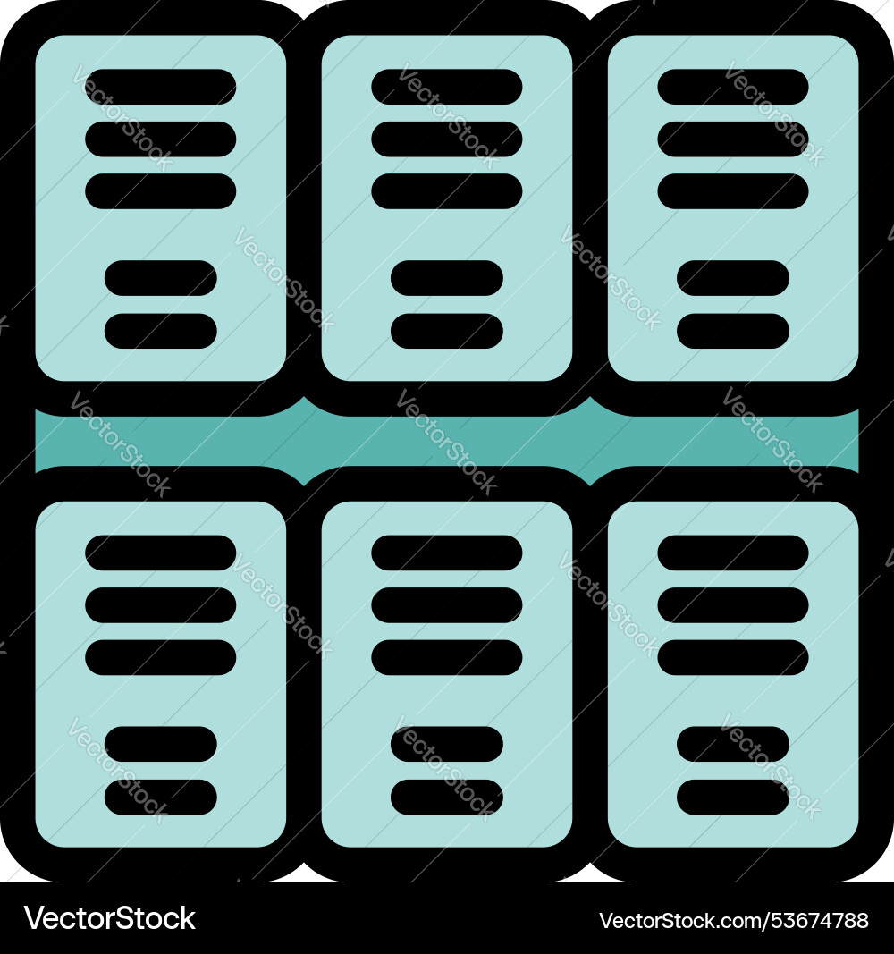 Data center server rack icon representing cloud Data center server rack icon representing cloud vector image