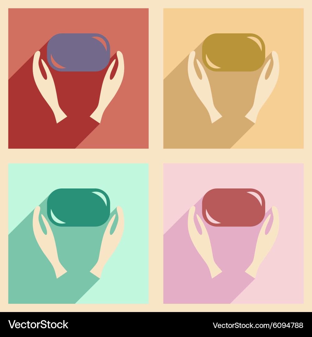 Flat with shadow concept and mobile application vector image