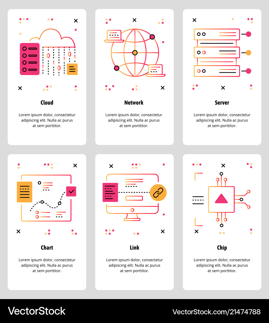 Line art web and mobile app template set Line art web and mobile app template set Vector Image