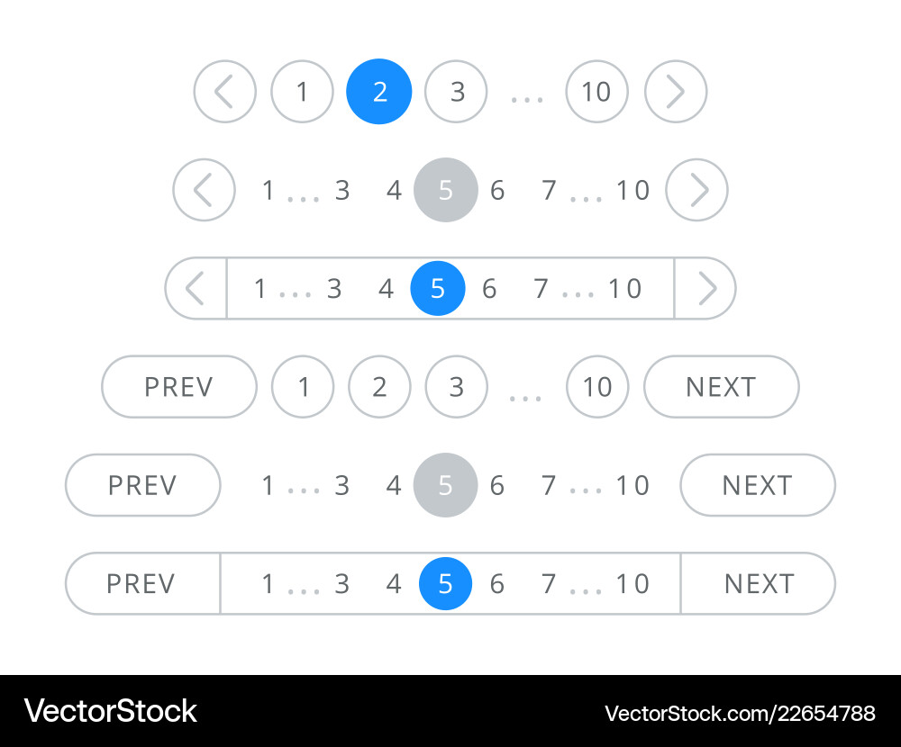Pagination Bar Seite Navigation Web-Tasten Pagination Bar Seite Navigation Web-Tasten vektorbild