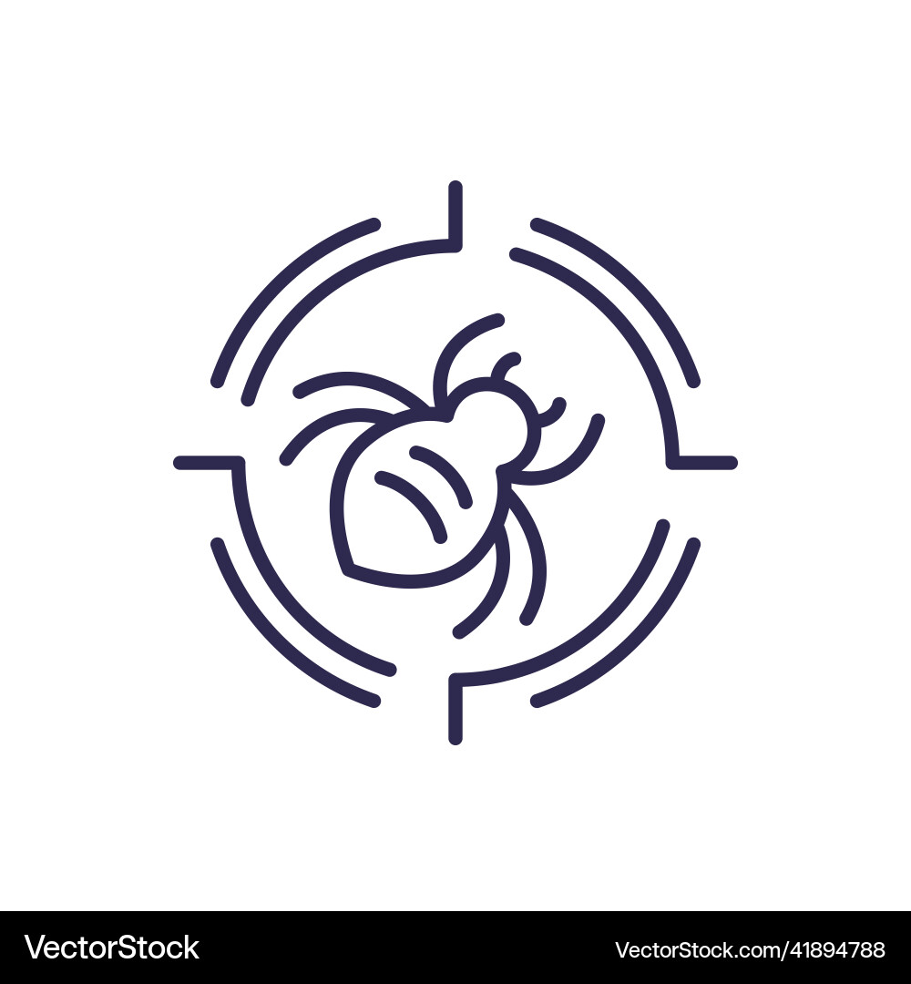 Pest control line icon with a bug Vector Image