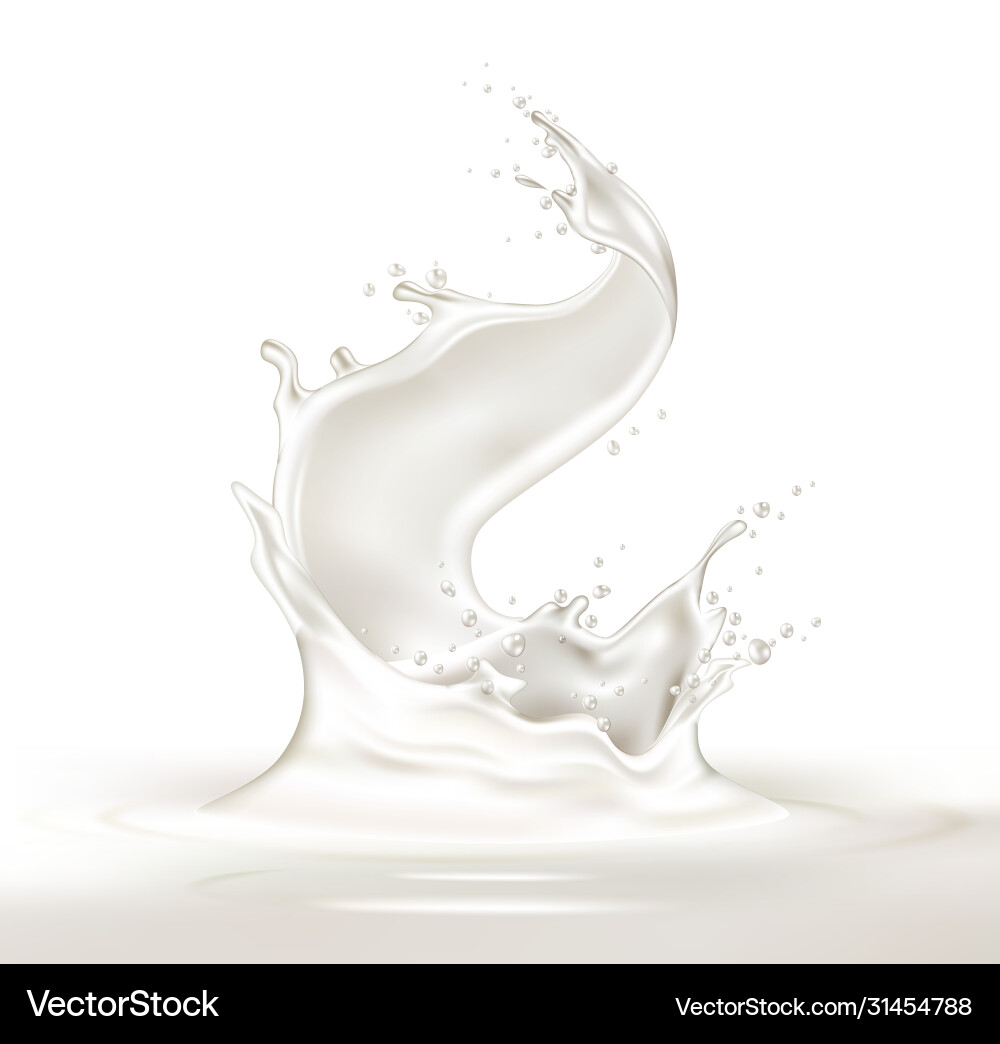 Realistic milk yogurt splash dairy design vector image