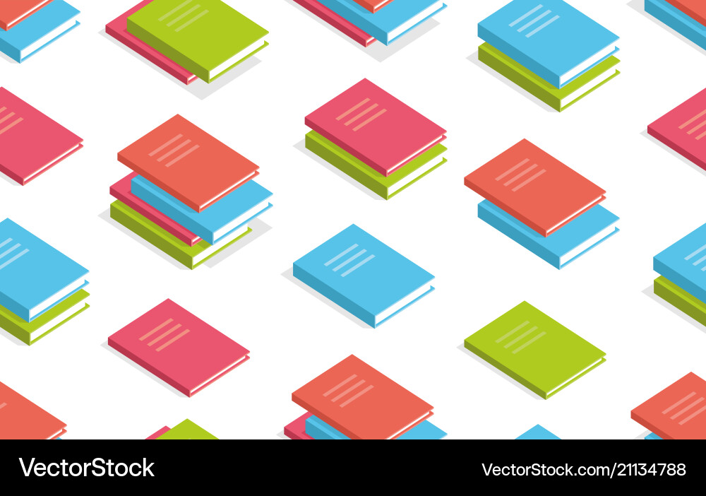 Seamless pattern with books isometric Seamless pattern with books isometric vector image